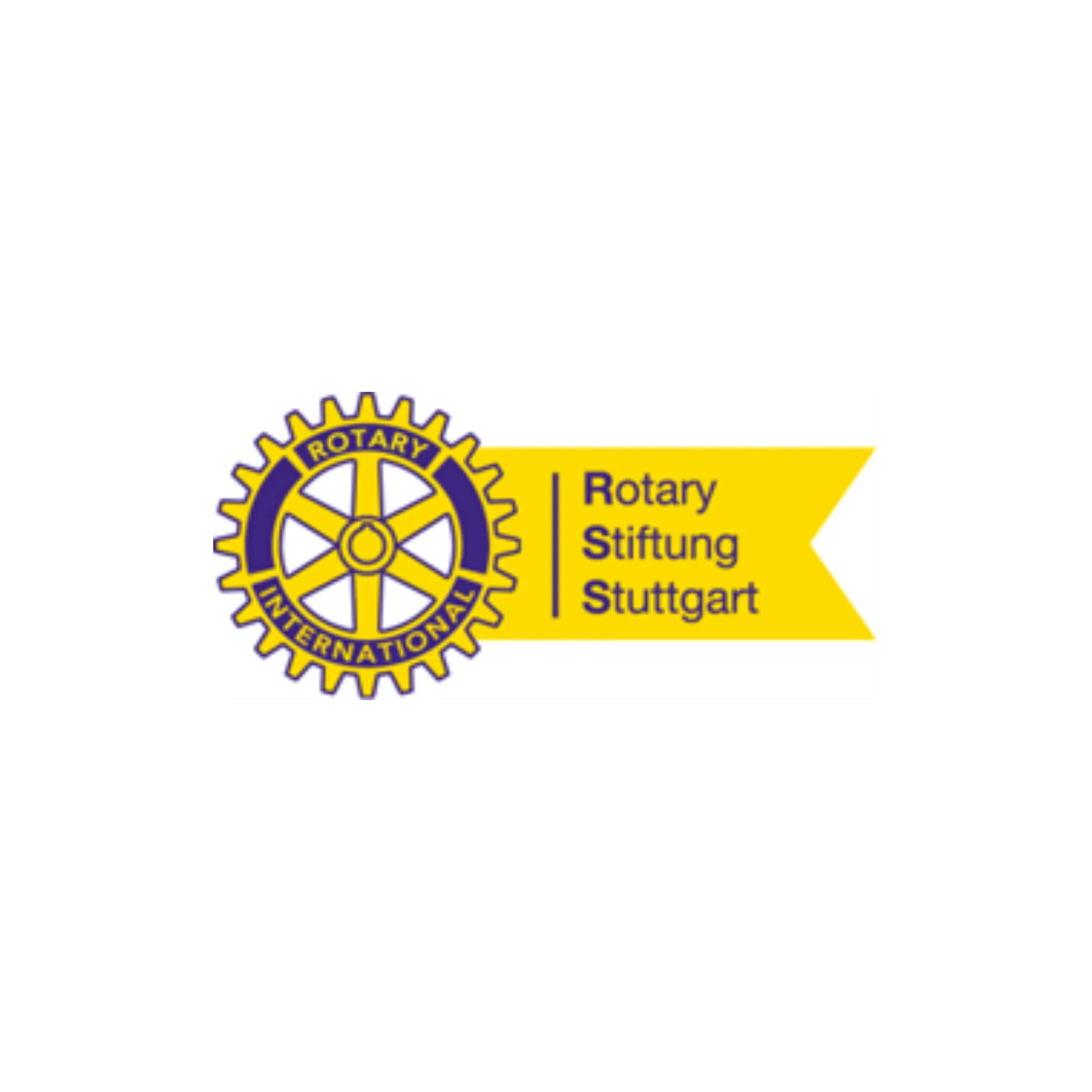 Logo der Rotary Stiftung Stuttgart mit einem Zahnrad.